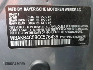 2012 BMW 7 Series 740Li with VIN WBAKB4C58CC576436, listed as a Copart auction lot 41396655 with 117,605 mi miles and Salvage title. Bid and sale history available at DreamBid. Image 12.