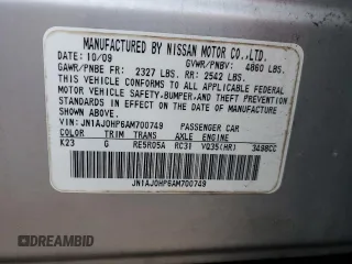 2010 Infiniti EX Journey with VIN JN1AJ0HP6AM700749, listed as a Copart auction lot 78421464 with 59,907 mi miles and Salvage Title. Bid and sale history available at DreamBid. Image 13.