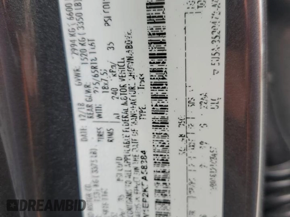 2019 Ford F-150 XL z VIN 1FTEW1EP2KFA58384, wystawiony jako Copart lot #56124665 z przebiegiem 105 493 mil mil oraz Szkoda całkowita • Salvage title. Historia ofert i sprzedaży dostępna na DreamBid. Obrazek 13.