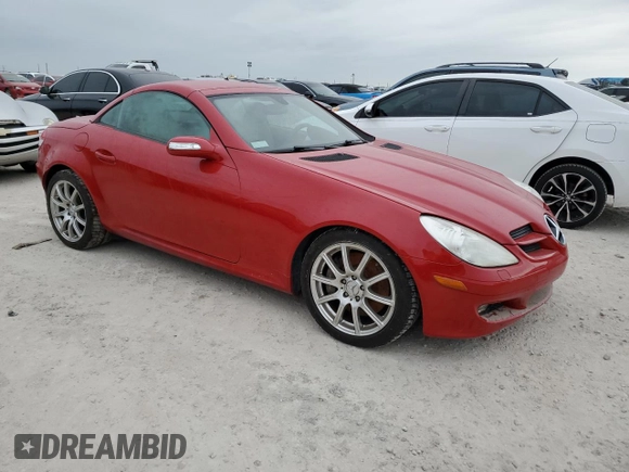 2005 Mercedes-Benz SLK-Class with VIN WDBWK56F45F061321, listed as a Copart auction lot 76955764 with Not Provided miles and Salvage Title. Bid and sale history available at carsss.com. Image 4.