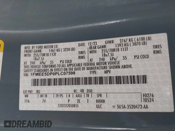 2023 Ford Bronco с VIN 1FMEE5DP0PLC07598, выставлен на аукционе IAAI как лот 41800965 с пробегом 14 392 миль миль и . История ставок и продаж доступна на DreamBid. Изображение 9.
