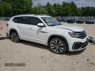 2021 Volkswagen Atlas SEL Premium R-Line with VIN 1V2FR2CA3MC550747, listed as a Copart auction lot 57286075 with Not provided miles and Salvage title. Bid and sale history available at DreamBid. Image 4.