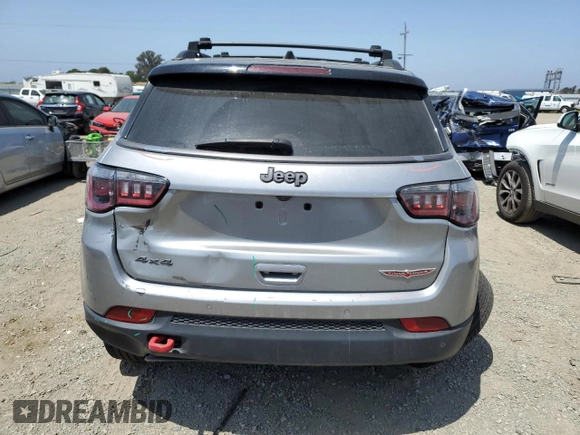 2021 Jeep Compass Trailhawk with VIN 3C4NJDDB6MT564816, listed as a Copart auction lot 57534505 with 87,177 mi miles and Salvage title. Bid and sale history available at DreamBid. Image 6.