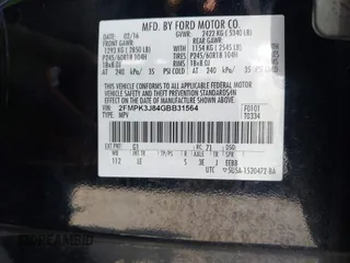 2016 Ford Edge SEL with VIN 2FMPK3J84GBB31564, listed as a IAAI auction lot 41989923 with 138,442 mi miles. Bid and sale history available at carsss.com. Image 9.