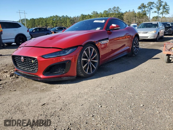2021 Jaguar F-Type R with VIN SAJD51FE1MCK73529, listed as a Copart auction lot 41490695 with 23,201 mi miles and Salvage Title. Bid and sale history available at DreamBid. Image 1.