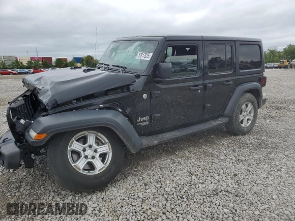 2020 Jeep Wrangler Unlimited Sport S with VIN 1C4HJXDN1LW198880, listed as a Copart auction lot 57817025 with Not provided miles and Salvage title. Bid and sale history available at DreamBid. Image 1.