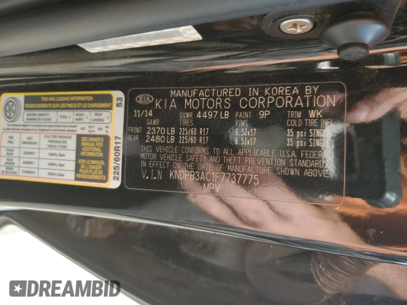 2015 Kia Sportage LX with VIN KNDPB3AC1F7737775, listed as a Copart auction lot 72236174 with 97,311 mi miles and Salvage Title. Bid and sale history available at DreamBid. Image 13.