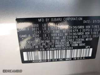 2020 Subaru Ascent Limited with VIN 4S4WMAPD0L3450484, listed as a IAAI auction lot 42019072 with 14,919 mi miles. Bid and sale history available at carsss.com. Image 9.