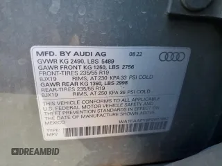 2023 Audi Q5 S line Premium Plus with VIN WA1EAAFY9P2007852, listed as a Copart auction lot 81371584 with 0 mi miles and Salvage Title. Bid and sale history available at carsss.com. Image 13.