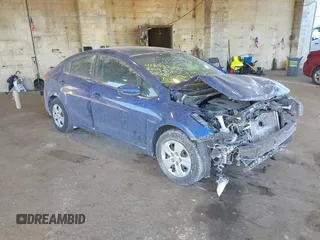 2017 Kia Forte LX with VIN 3KPFL4A79HE052430, listed as a IAAI auction lot 41632707 with 129,535 mi miles. Bid and sale history available at carsss.com. Image 1.