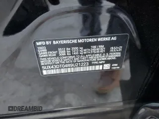 2024 BMW X4 M40i with VIN 5UX43DT04R9U21223, listed as a Copart auction lot 89411275 with 0 mi miles and Salvage Title. Bid and sale history available at carsss.com. Image 13.