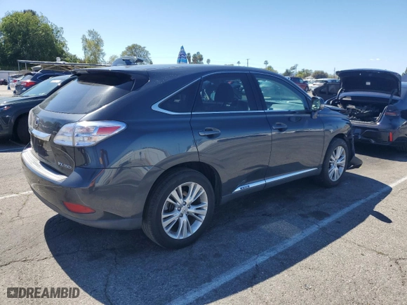 2010 Lexus RX 450h with VIN JTJZB1BA0A2000922, listed as a Copart auction lot 49775685 with 59,585 mi miles and Salvage Title. Bid and sale history available at carsss.com. Image 3.