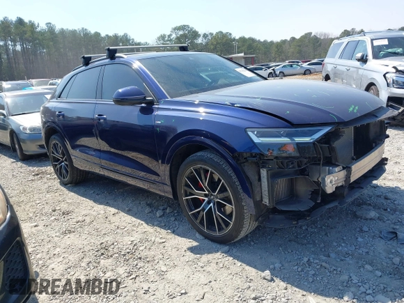 2019 Audi Q8 Premium Plus z VIN WA1EVBF18KD028606, wystawiony jako IAAI lot #41780296 z przebiegiem 72 117 mil mil oraz . Historia ofert i sprzedaży dostępna na DreamBid. Obrazek 1.
