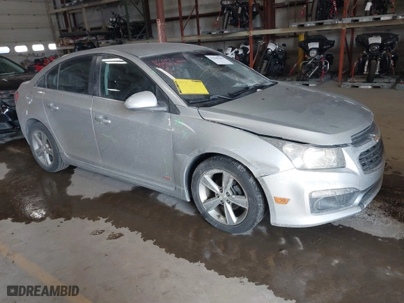 2015 Chevrolet Cruze LT with VIN 1G1PE5SB2F7105207, listed as a IAAI auction lot 41545346 with 101,720 mi miles. Bid and sale history available at carsss.com. Image 1.