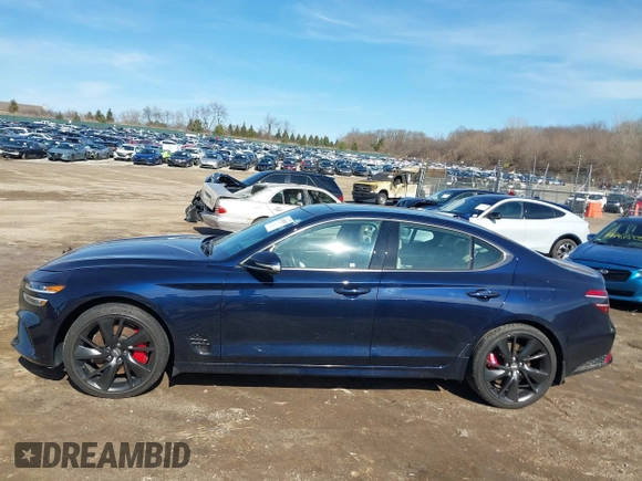 2023 Genesis G70 3.3T with VIN KMTG54TE7PU124124, listed as a IAAI auction lot 41755337 with 15,120 mi miles and . Bid and sale history available at DreamBid. Image 14.