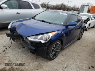2016 Hyundai Veloster Turbo with VIN KMHTC6AE3GU276012, listed as a Copart auction lot 37892833 with 82,797 mi miles. Bid and sale history available at carsss.com. Image 1.
