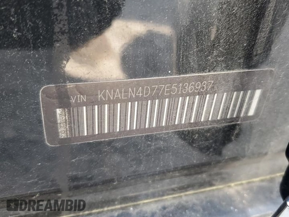 2014 Kia Cadenza Premium with VIN KNALN4D77E5136937, listed as a Copart auction lot 50035004 with 0 mi miles and Non Repairable. Bid and sale history available at carsss.com. Image 13.