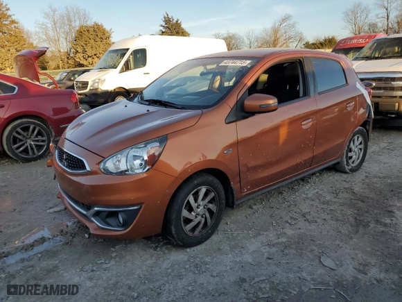 2019 Mitsubishi Mirage SE with VIN ML32A4HJ0KH015129, listed as a Copart auction lot 43744715 with 111,407 mi miles and Clean Title. Bid and sale history available at carsss.com. Image 1.