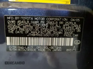 2006 Lexus GS 300 z VIN JTHBH96S165010173, wystawiony jako Copart lot #50795395 z przebiegiem 251 026 mil mil oraz Szkoda całkowita • Salvage title. Historia ofert i sprzedaży dostępna na DreamBid. Obrazek 12.