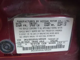 2001 Nissan Sentra GXE z VIN 3N1CB51D11L420105, wystawiony jako IAAI lot #42344077 z przebiegiem 228 870 mil mil oraz . Historia ofert i sprzedaży dostępna na DreamBid. Obrazek 9.