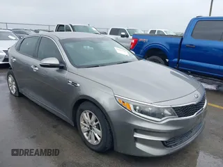 2018 Kia Optima S with VIN 5XXGT4L34JG228375, listed as a IAAI auction lot 41935707 with 130,122 mi miles and . Bid and sale history available at DreamBid. Image 1.