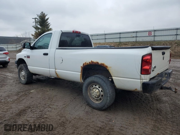 2007 Dodge Ram 2500 ST with VIN 3D7KS26D87G778311, listed as a Copart auction lot 52297855 with 65,598 mi miles and Clean Title. Bid and sale history available at carsss.com. Image 2.