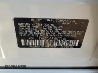 2019 Subaru WRX STI with VIN JF1VA2R64K9822438, listed as a Copart auction lot 48724355 with 58,218 mi miles and Salvage Title. Bid and sale history available at carsss.com. Image 12.
