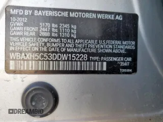 2013 BMW 5 Series 528i xDrive z VIN WBAXH5C53DDW15228, wystawiony jako Copart lot #59057115 z przebiegiem 238 230 mil mil oraz Czysty tytuł • Clean title. Historia ofert i sprzedaży dostępna na DreamBid. Obrazek 12.