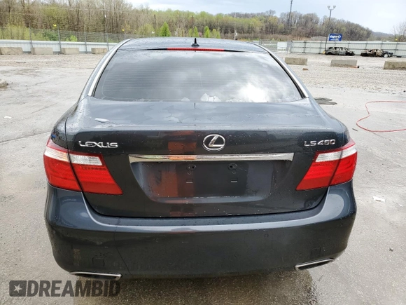 2007 Lexus LS 460 with VIN JTHBL46F075041503, listed as a Copart auction lot 50299465 with 192,076 mi miles and Salvage Title. Bid and sale history available at DreamBid. Image 6.