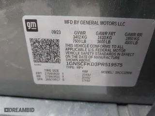 2023 Chevrolet Suburban Premier with VIN 1GNSCFKD3PR519575, listed as a IAAI auction lot 41467325 with 18,007 mi miles. Bid and sale history available at carsss.com. Image 7.