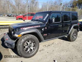 2021 Jeep Wrangler Unlimited Rubicon with VIN 1C4HJXFGXMW580776, listed as a Copart auction lot 46478105 with 56,120 mi miles and Salvage Title. Bid and sale history available at DreamBid. Image 1.