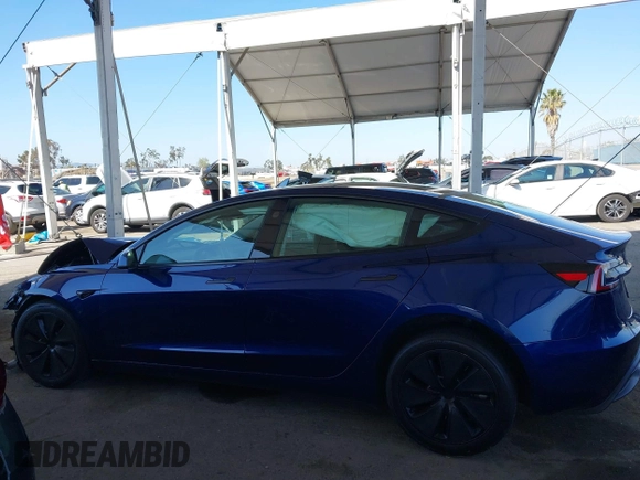 2024 Tesla Model 3 with VIN 5YJ3E1EA0RF745089, listed as a IAAI auction lot 41980217 with 9,851 mi miles and . Bid and sale history available at DreamBid. Image 14.