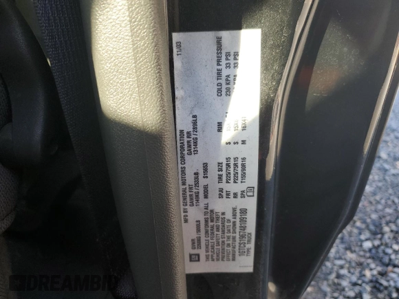 2004 GMC Canyon SLE Z85 with VIN 1GTCS196748109180, listed as a Copart auction lot 86490604 with 178,155 mi miles and Salvage Title. Bid and sale history available at carsss.com. Image 13.