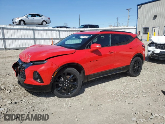 2020 Chevrolet Blazer RS with VIN 3GNKBKRS8LS551946, listed as a Copart auction lot 53561305 with 62,697 mi miles and Salvage title. Bid and sale history available at DreamBid. Image 1.