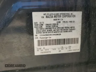 2012 Mazda 6 i Touring with VIN 1YVHZ8DH5C5M29028, listed as a Copart auction lot 52607835 with 212,575 mi miles and Clean Title. Bid and sale history available at DreamBid. Image 12.