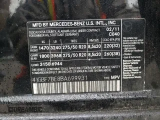 2011 Mercedes-Benz GL-Class GL 450 with VIN 4JGBF7BE8BA699931, listed as a Copart auction lot 72707174 with 175,792 mi miles and Salvage Title. Bid and sale history available at carsss.com. Image 13.
