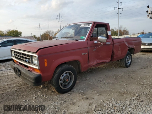 1986 Ford Ranger with VIN 1FTCR10T8GUC40869, listed as a Copart auction lot 77768834 with 53,848 mi miles and Salvage Title. Bid and sale history available at DreamBid. Image 1.