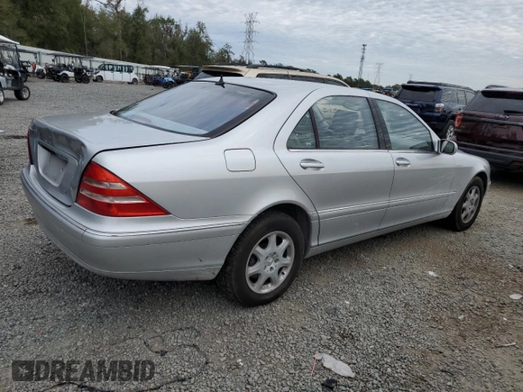 2001 Mercedes-Benz S-Class with VIN WDBNG75JX1A159582, listed as a Copart auction lot 88514775 with 114,592 mi miles and Clean Title. Bid and sale history available at carsss.com. Image 3.