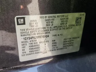 2015 Cadillac Escalade Platinum with VIN 1GYS4PKJ1FR745494, listed as a Copart auction lot 62499954 with 45,049 mi miles and Salvage Title. Bid and sale history available at carsss.com. Image 13.
