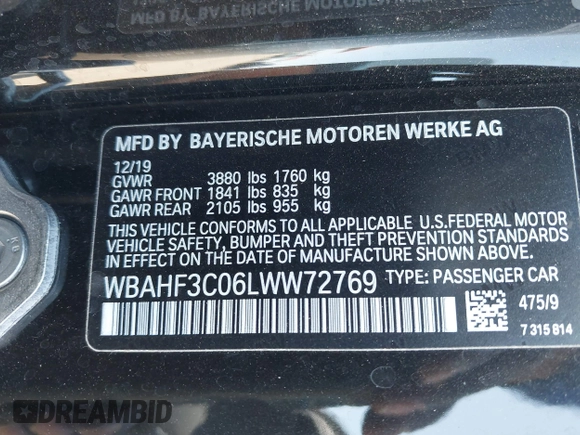 2020 BMW Z4 sDrive30i z VIN WBAHF3C06LWW72769, wystawiony jako IAAI lot #42458058 z przebiegiem 38 448 mil mil oraz . Historia ofert i sprzedaży dostępna na DreamBid. Obrazek 9.