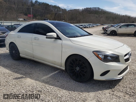 2018 Mercedes-Benz CLA with VIN WDDSJ4GB6JN556618, listed as a Copart auction lot 45758763 with 58,278 mi miles. Bid and sale history available at carsss.com. Image 4.
