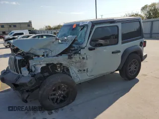 2024 Jeep Wrangler Sport S z VIN 1C4PJXAN9RW138743, wystawiony jako Copart lot #75490194 z przebiegiem 16 573 mil mil oraz Szkoda całkowita • Salvage title. Historia ofert i sprzedaży dostępna na DreamBid. Obrazek 1.