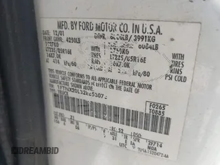 2002 Ford F-250 XL с VIN 1FTNX20L32EB53078, выставлен на аукционе IAAI как лот 42611830 с пробегом 206 243 миль миль и . История ставок и продаж доступна на DreamBid. Изображение 9.