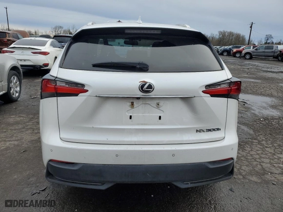 2015 Lexus NX 300h with VIN JTJBJRBZ8F2017984, listed as a Copart auction lot 86402944 with 107071 miles and Salvage Title. Bid and sale history available at carsss.com. Image 6.