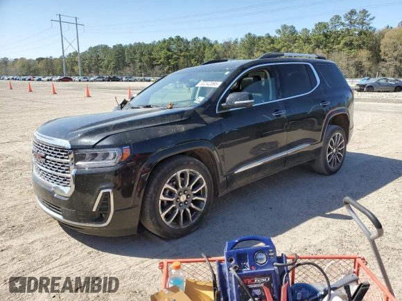 2021 GMC Acadia Denali with VIN 1GKKNPLS3MZ197722, listed as a Copart auction lot 50242095 with 74,745 mi miles and Salvage Title. Bid and sale history available at carsss.com. Image 1.
