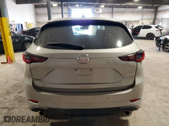 2025 Mazda CX-5 2.5 S Premium Plus Package with VIN JM3KFBEM2S0543357, listed as a Copart auction lot 41458725 with 5,600 mi miles and Salvage Title. Bid and sale history available at carsss.com. Image 6.