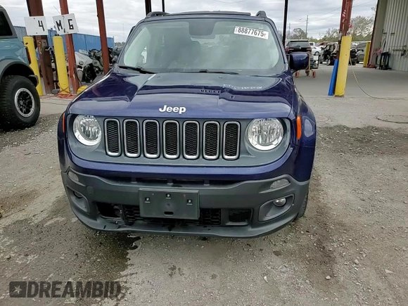 2016 Jeep Renegade Latitude with VIN ZACCJABW7GPE20005, listed as a Copart auction lot 88877675 with 53,091 mi miles and Salvage Title. Bid and sale history available at DreamBid. Image 14.