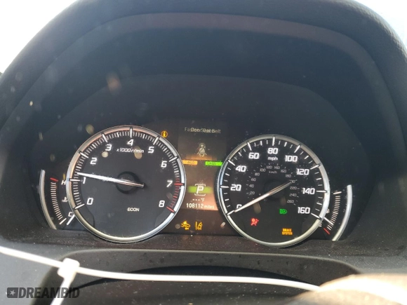 2018 Acura TLX with VIN 19UUB2F36JA007136, listed as a Copart auction lot 43829265 with 108,112 mi miles and Salvage Title. Bid and sale history available at carsss.com. Image 9.