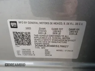 2024 Chevrolet Blazer LT с VIN 3GNKBJR46RS176627, выставлен на аукционе Copart как лот 85931884 с пробегом 12 363 миль миль и Списание • Salvage title. История ставок и продаж доступна на DreamBid. Изображение 15.