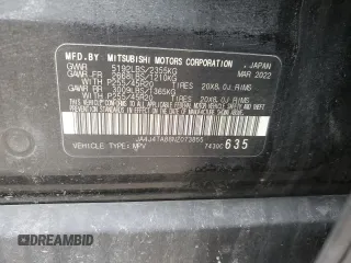 2022 Mitsubishi Outlander ES with VIN JA4J4TA88NZ073855, listed as a Copart auction lot 43963085 with 38,299 mi miles and Salvage Title. Bid and sale history available at carsss.com. Image 13.